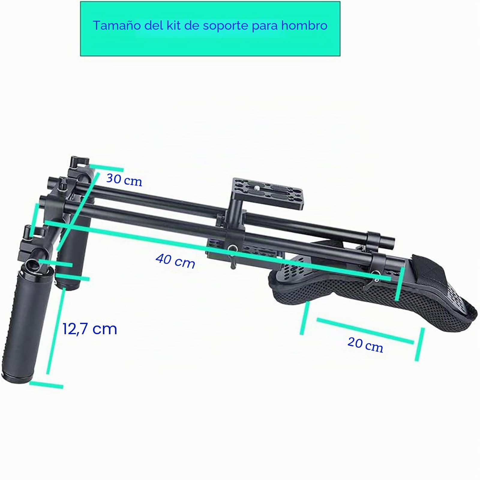 NICEYRIG Sistema de Soporte de Soporte de Hombro con Kit Deslizante de Montaje en Placa Base de cámara/videocámara