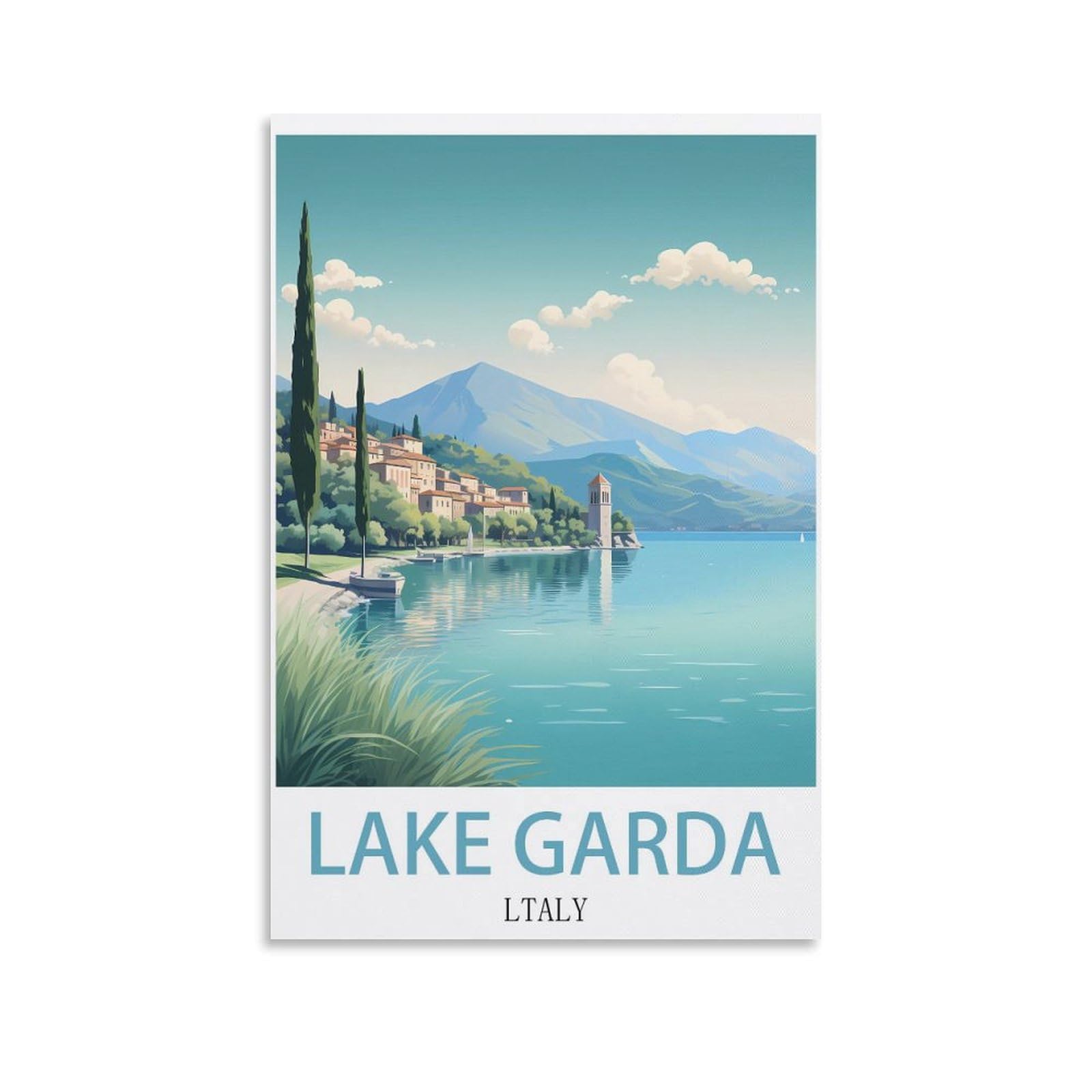 Ezmlfa A476 Diy Paint By Numbers Adult Landscape Lake Garda Ltaly Diy Oil Painting Kits Paint By Numbers Drawing On Canvas Art Home Decor Gifts 40X50cm