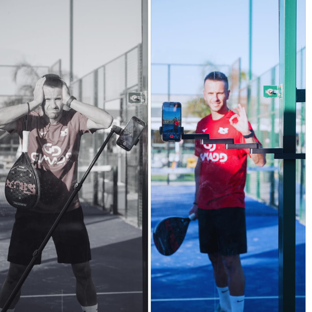 Gimadd Support Mobile pour Padel, Gymnastique, Crossfit, callisthénie, Base avec Aimant en néodyme, Design Unique de trépied pour téléphone Portable Compatible avec iPhone,Samsung,Huawei, Xiaomi etc.