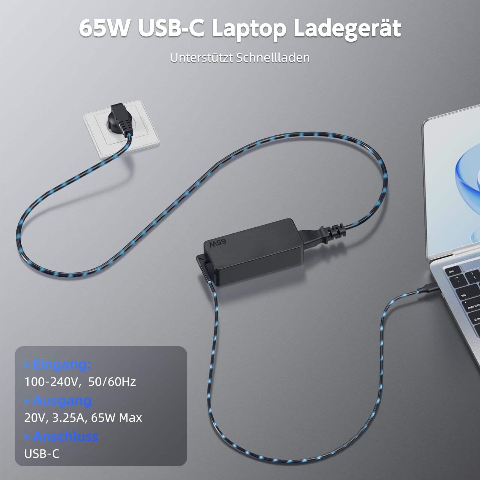 65W USB Tipo C Alimentatore per Lenovo thinkpad Yoga 720 730 910 T480 T490 T495 T580 T470 T480s T495s T590 T14 L380 L390 L480 L580 E480 E580 E590 X280 X380 X390 X395 Charger PC Portatile Adattatore