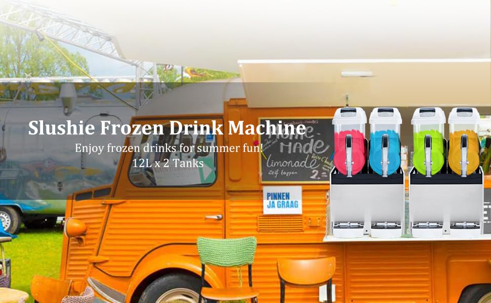 Máquina de granizado comercial blanca – Tanque de 15 Lx3, 860 W de potencia, conservación de temperatura, ideal para margaritas, batidos y bebidas congeladas, perfecta para restaurantes y 6