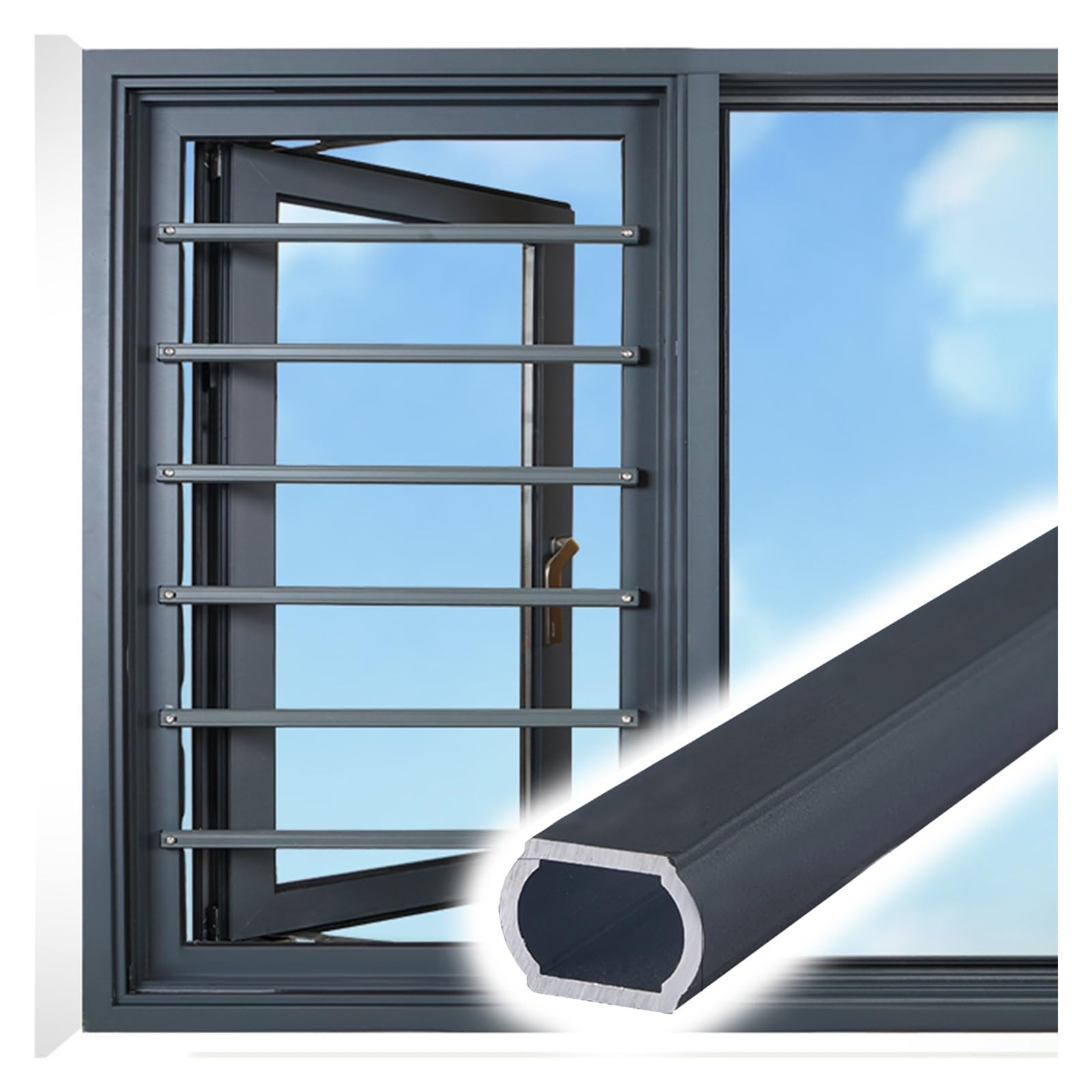 Barandilla de ventana sin taladrar, barras de seguridad personalizables para una mayor seguridad del hogar, ideal para protección de sótanos, hoteles y dormitorios