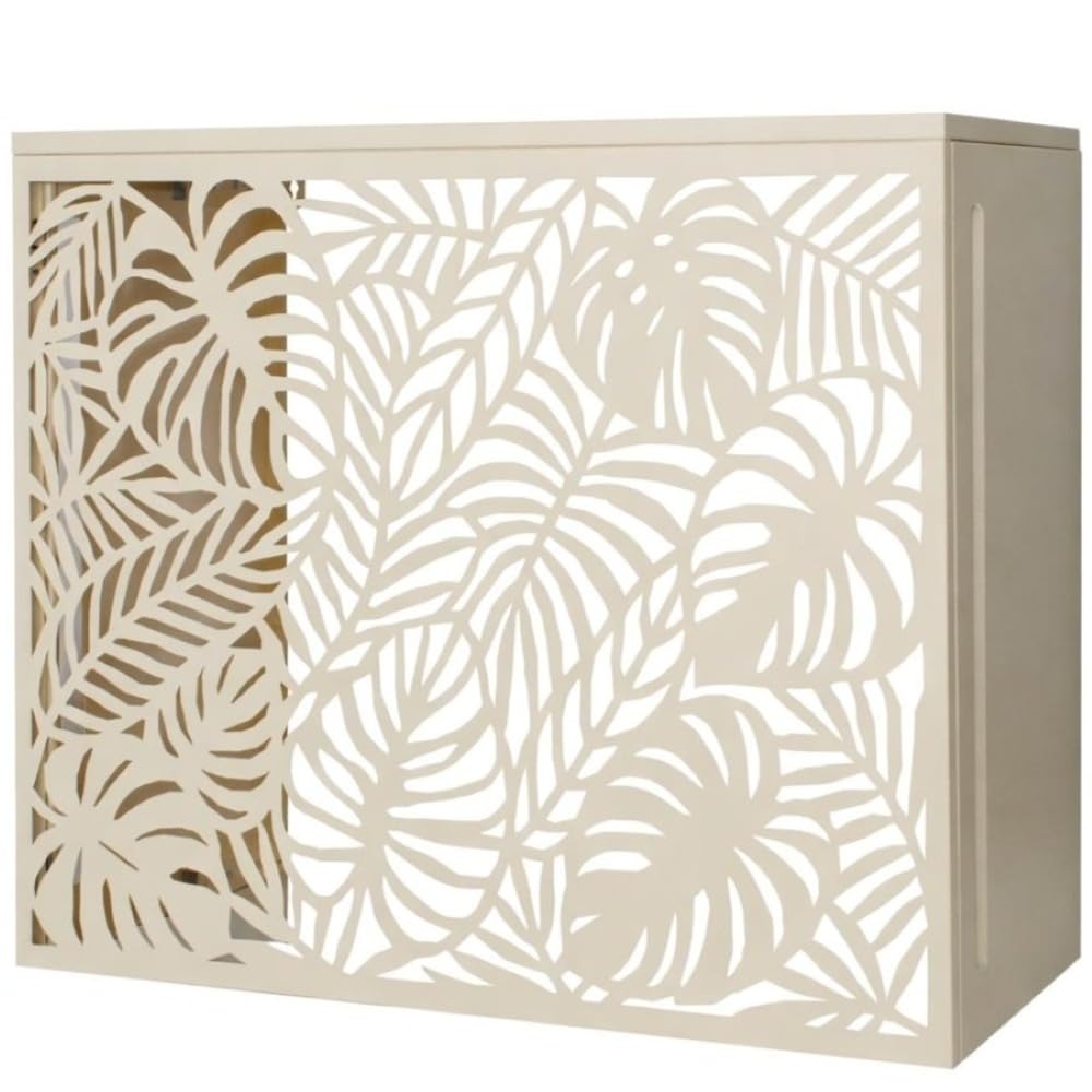 TERRE JARDIN Cache Climatiseur Exterieur 105x90x66,5 - Pompe a Chaleur Extérieur Métal - Kit Fixation Inclus - Cache Clim, Anti Intempéries - Discrétion, Protection, Réduction Bruit - Anthracite