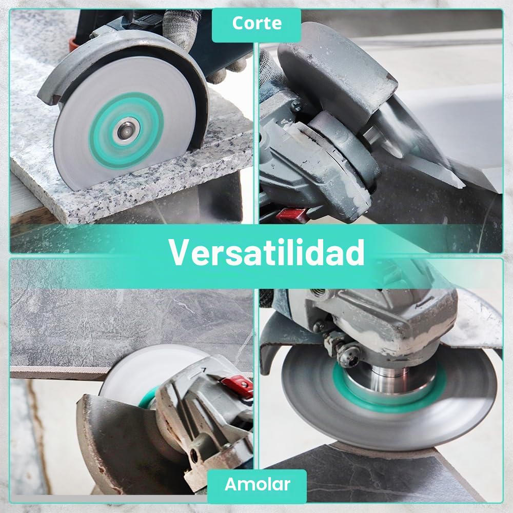 Disco Porcelanico 115mm - LEKOMESH Disco Diamante Doble Cara 115mm para Corte y Rectificado de Porcelánico, Cerámica, Azulejos, Mármol, Granito, Hormigón, Rosca M14