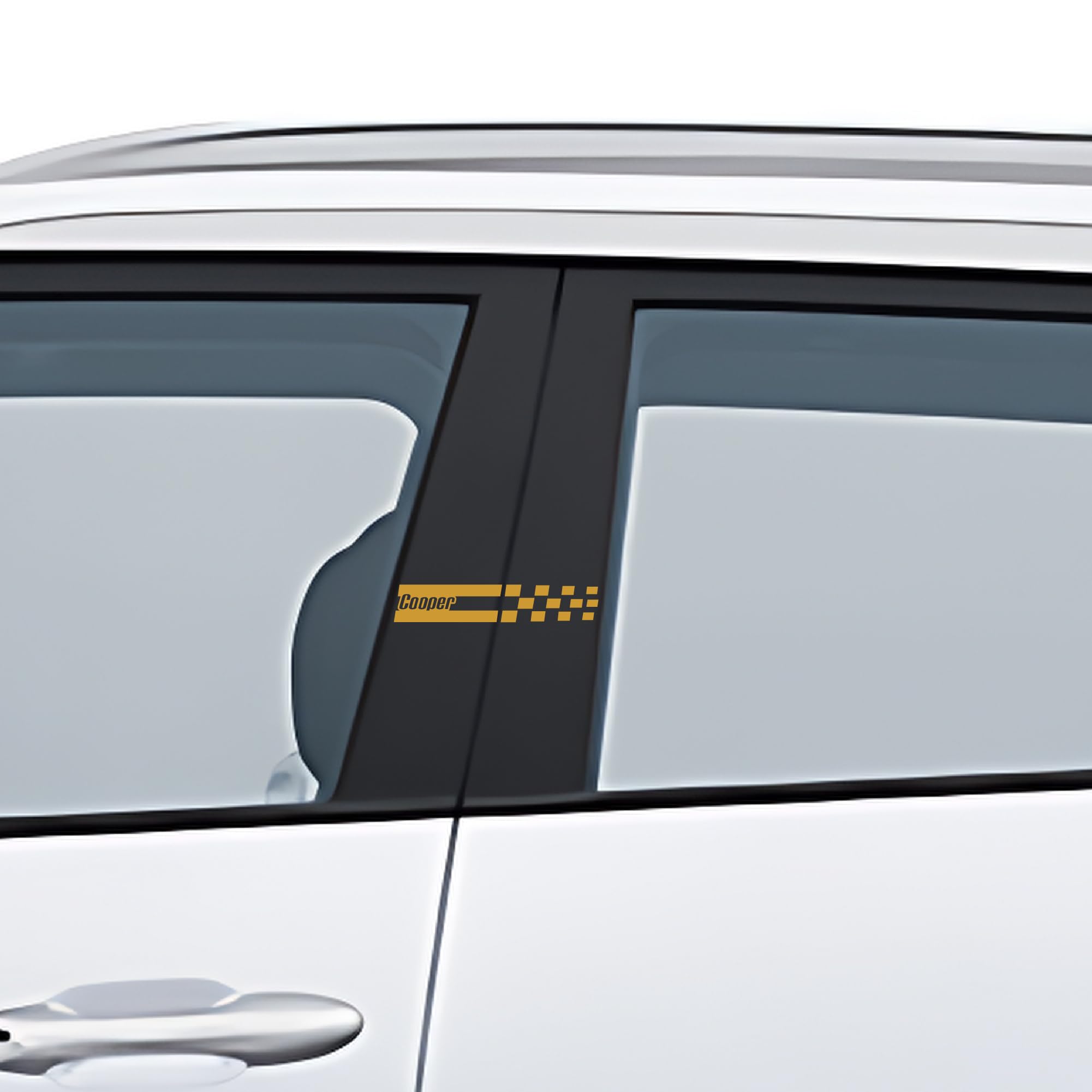 ISEE 360 Car Exterior Windows Door Pillar Stickers | Vinyl Die Cut Decal - Car Pillar Stickers | Stylish Car Stickers L x H 15 x 2.5 Cms (Gold)-image-25