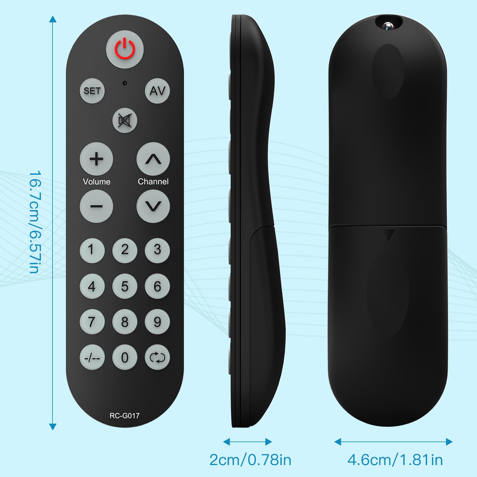 Mando a distancia universal con botón grande para televisores inteligentes Samsung, Vizio, Lg, Sony, Sharp, Roku, Apple TV, TCL, Panasonic