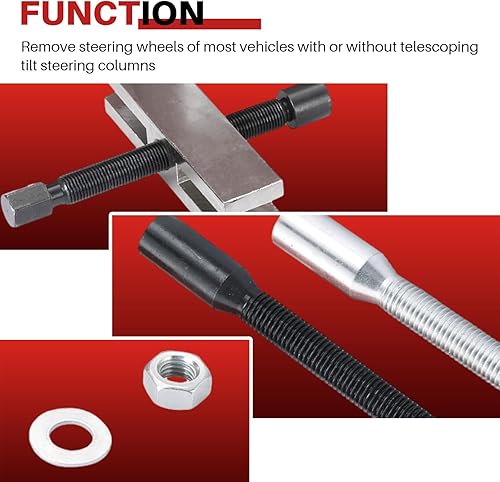 Miniatura 4 de DASBET Juego de extractores de compresor para volante de automóvil | Kit de herramientas de extracción de placa de bloqueo del volante
