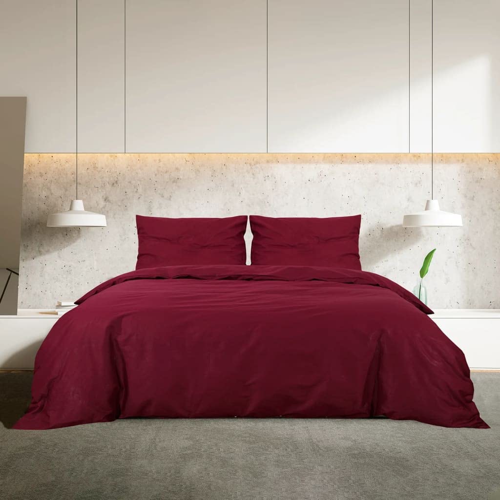 Set Copripiumino bordò 200x200 cm in Cotone, Casa e Giardino,Biancheria,Lenzuola e Coperte,Copripiumini, 1.4kg-136178