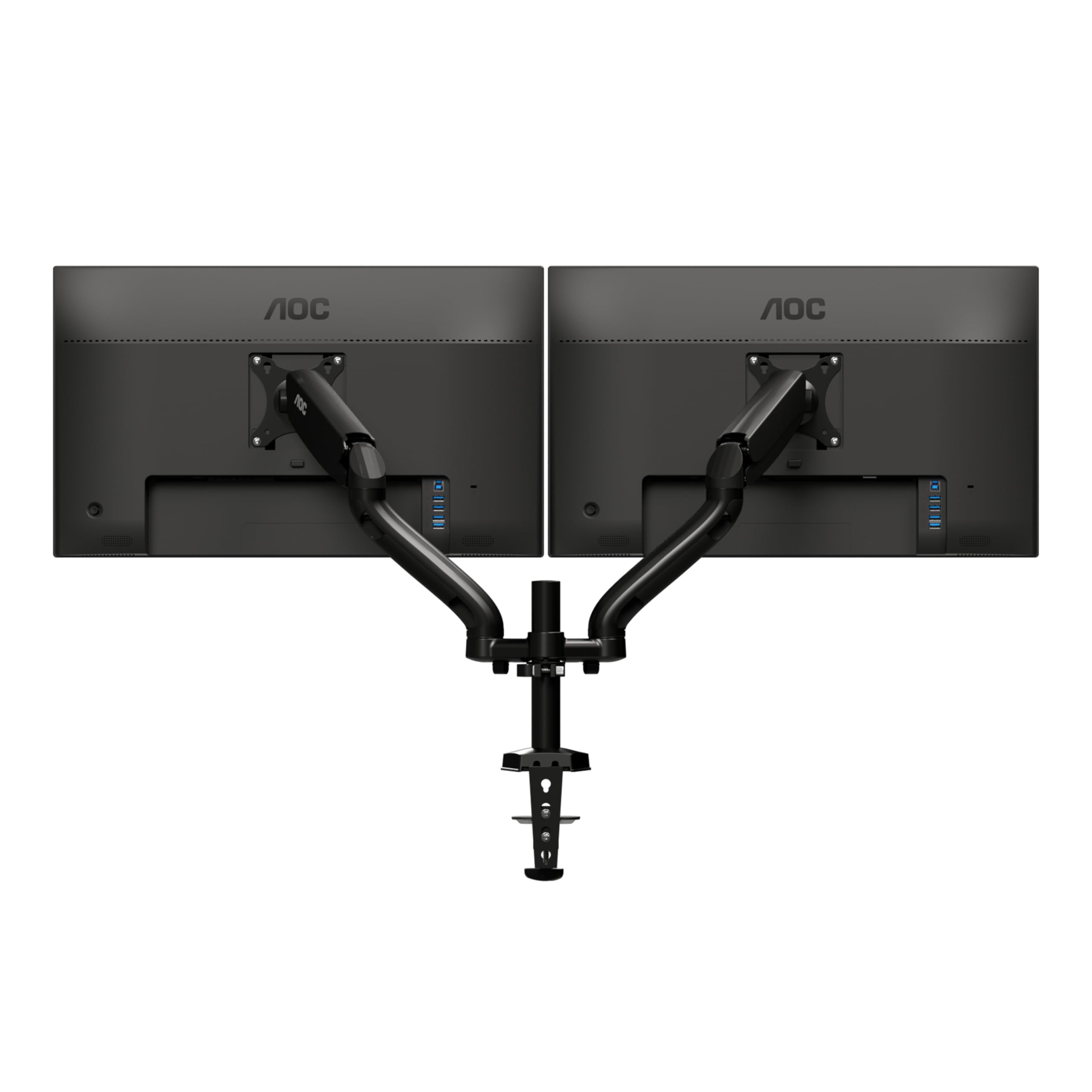 AOC AS110D0 Monitorarm Dual bis max. 27 Zoll 520 mm 100 mm Dual, AD110D0, schwarz