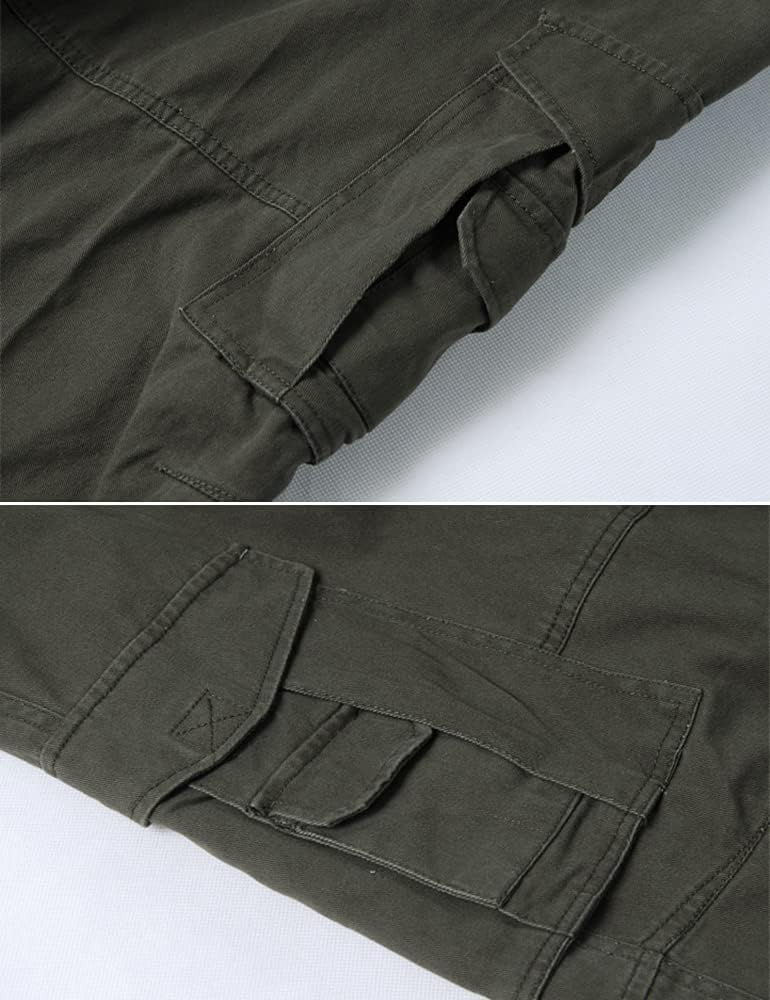 Kinghua Mens Baggy Cargo Pants Casual Loose Fit Elastic Waist Cotton Twill Cargo Pants - Image 4