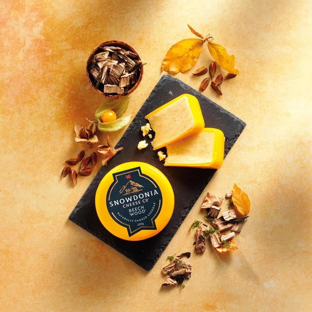 3 x Cheddar Snowdonia Cheese Company Beech Wood fumé au feu de bois 200g