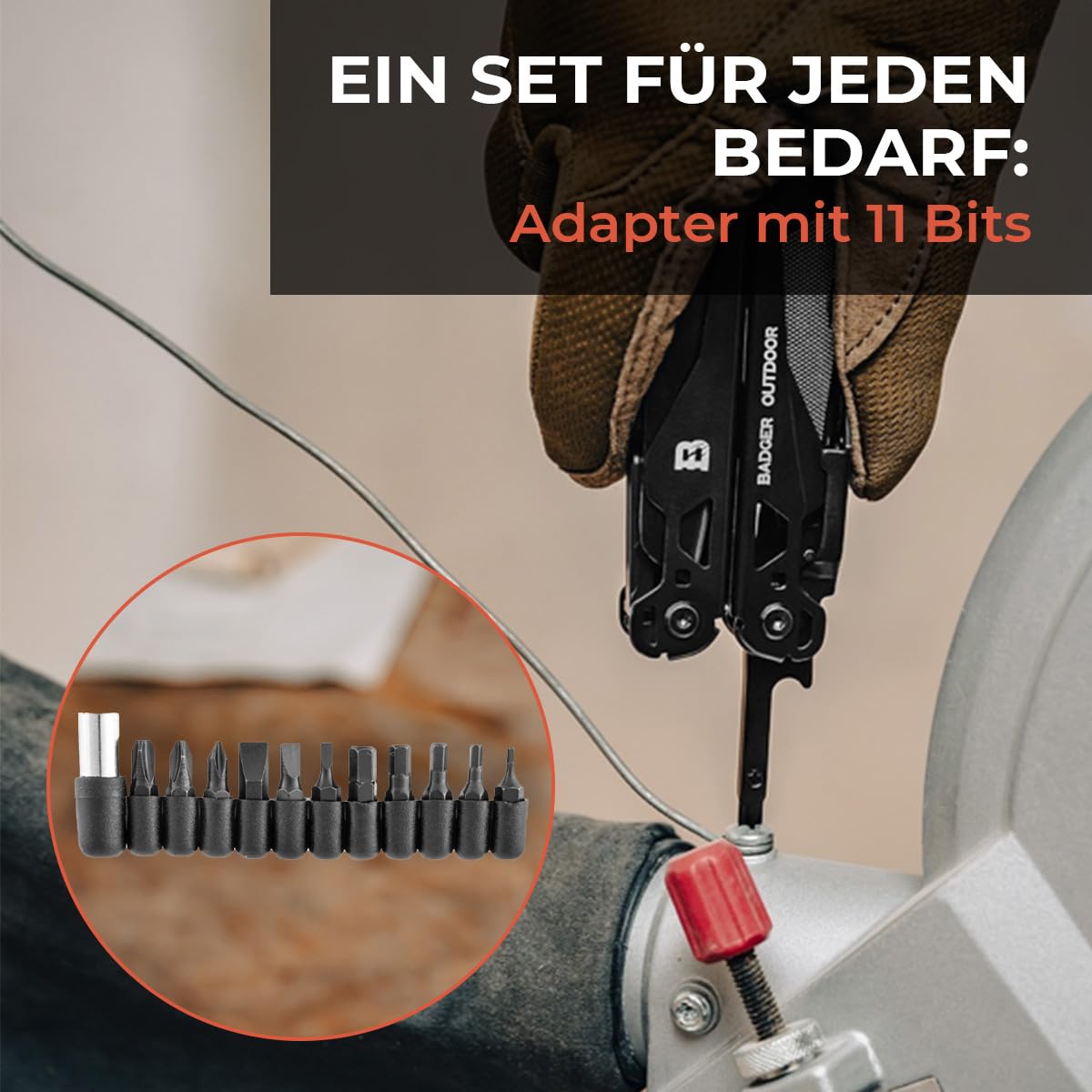 Badger Outdoor Solid Black Multitool 16 outils