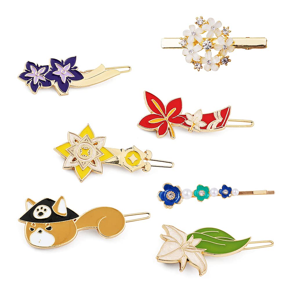 Xingqiu Albedo Hairpin Kazuha Hair Clips Genshin Impact Hairclips for Women Girls Headwear Styling Tools Gifts