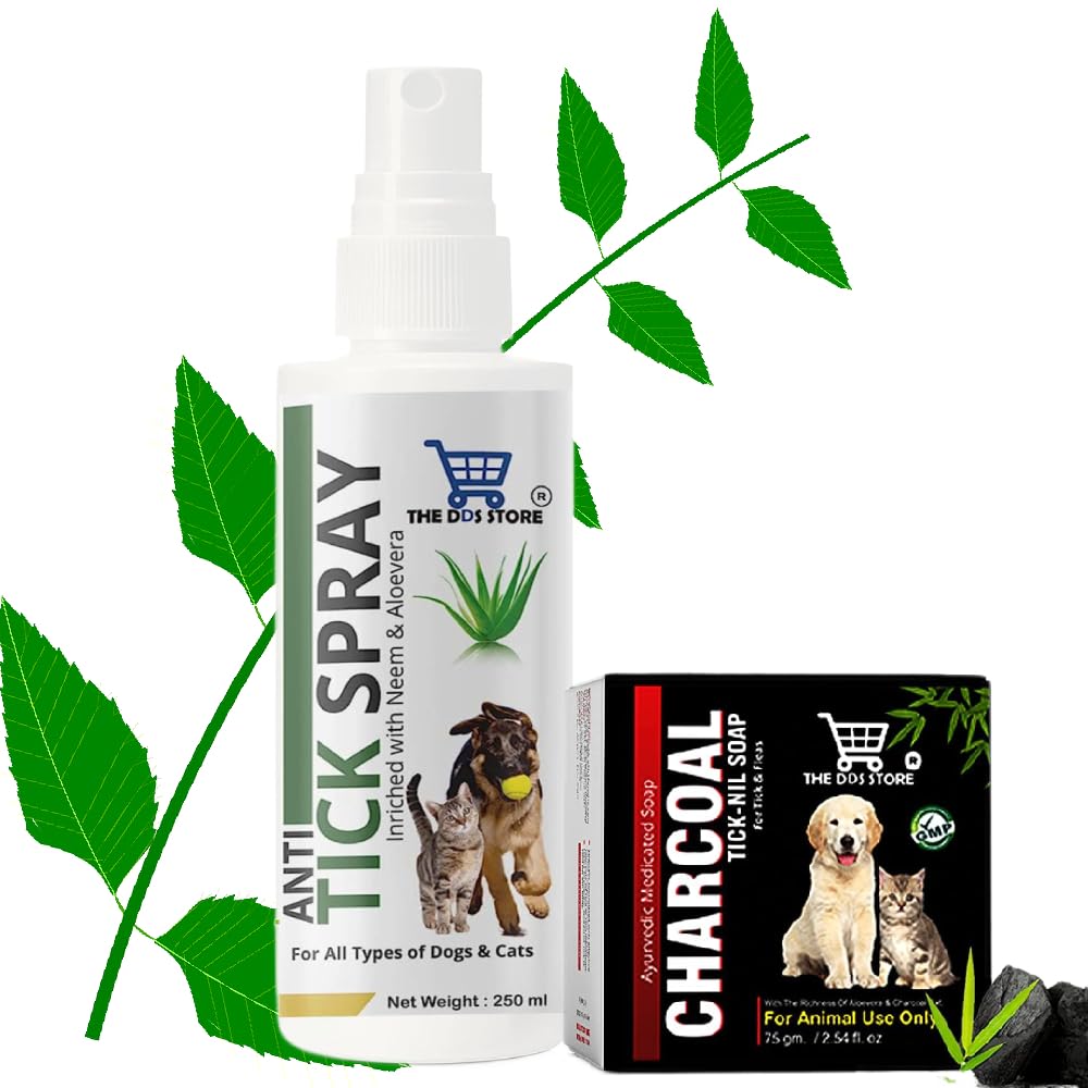 Natural Dog Anti Tick Soap Bar 75 g Ayurvedic + Flea and Tick Spray for Fleas Application for Dogs, Cats and Home 250 ml (B0D31ZM387) Amazon Price History, Amazon Price Tracker