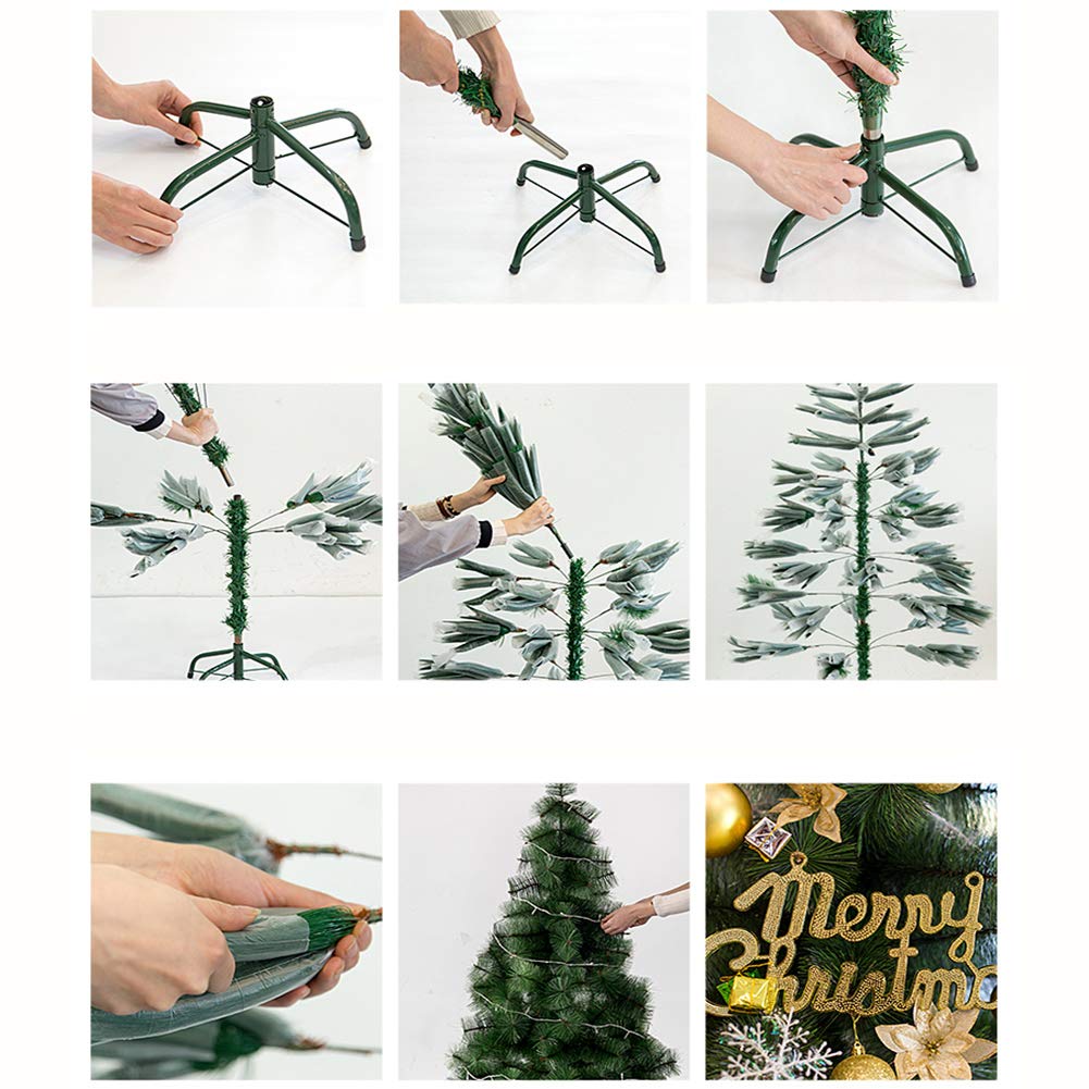 Albero di Natale Artificiale da 9,8 Piedi, Albero di Pino di Natale Naturale Alpino con Gambe in Metallo Solido Perfetto per Decorazioni Natalizie Interne Ed Esterne - Ve