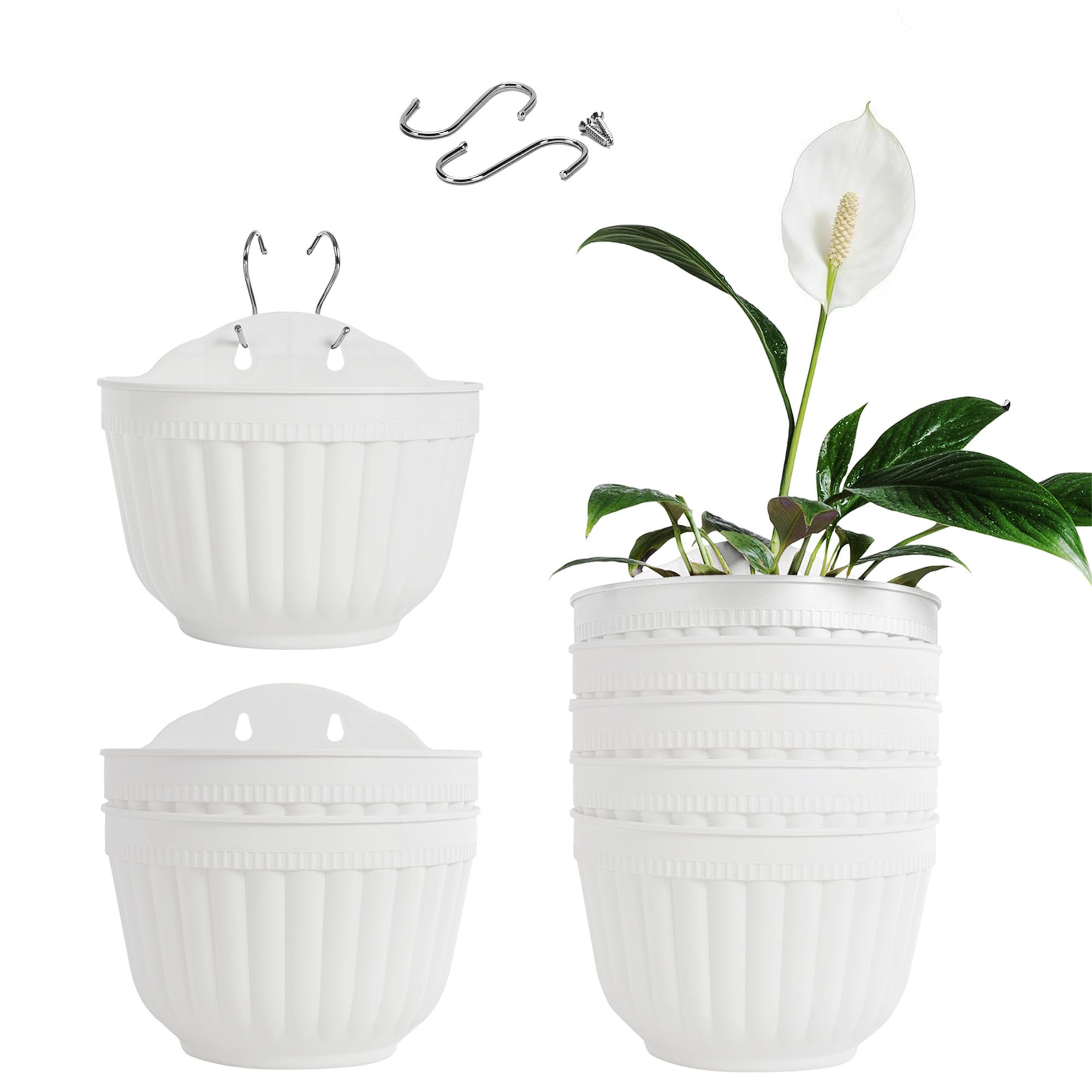 ORIMERC 8-Pack Resin Wall Hanging Planters