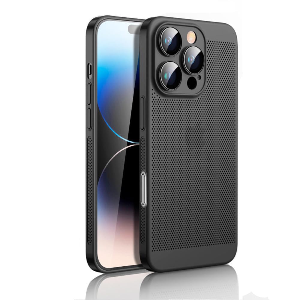 Dl3 Mobilak Case For iPhone 16 Pro Max 6.9-Inch Heat Dissipation Case with Built-in Camera Lens Protector Slim Fit Breathable Cooling Anti-Fingerprint Hard PC Back Shockproof Cover