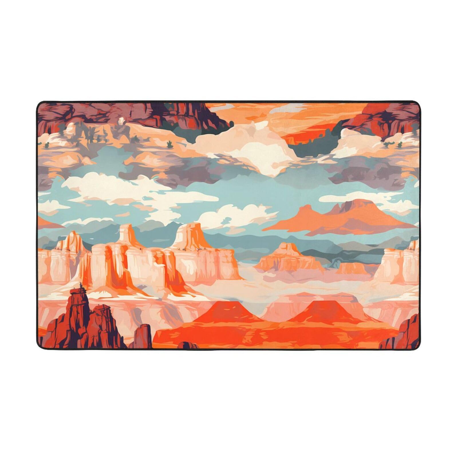 Tapis imprimé Grand Canyon velours fin de qualité supérieure