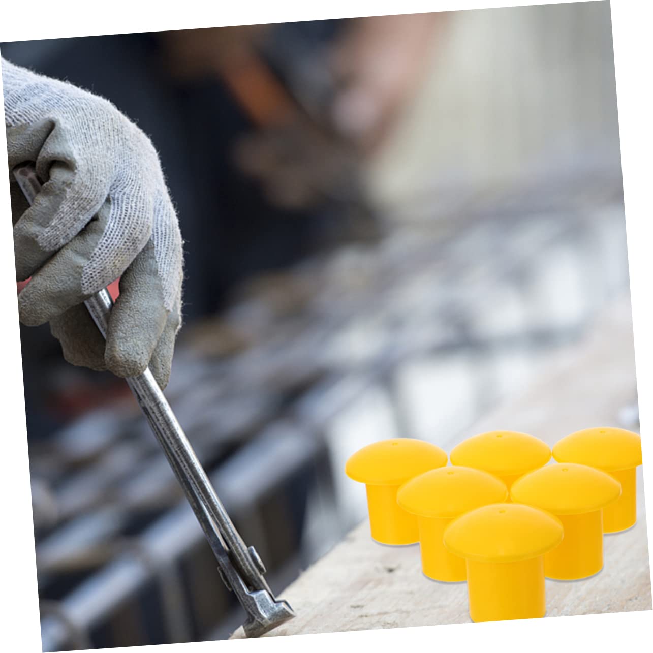 Capuchon de Sécurité pour Barres D’armature Jaune 10-32, 60 Pcs