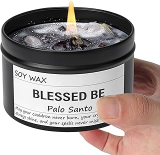 Obsidian Crystal Blessed Be Energy Candle, Good Au