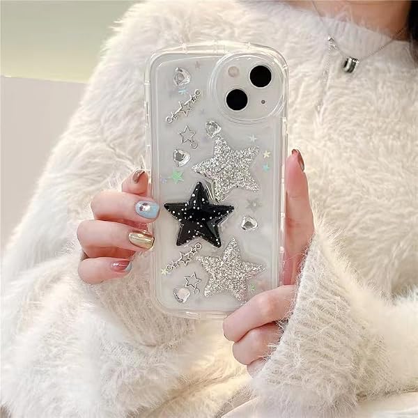 LOLAGIGI for iPhone 16 Plus Case Clear Bling Stars 3D Hearts Diamond by LOLAGIGI - Used condition - Image 5