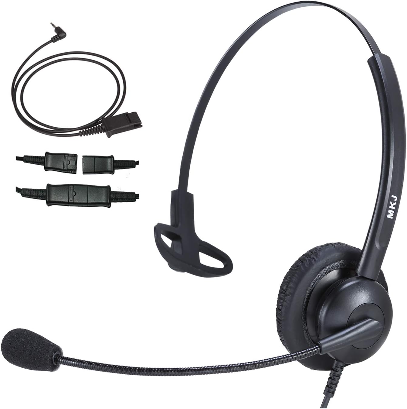 MKJ2.5mm Headset with Microphone for Panasonic Phone KX-TGA680 KG-TGEA20 KX-TPA65 KX-TGMA45 KX-TGA470 KX-TGA830E Corded Telephone Headset 2.5mm for Cisco SPA 303G 504G AT&T Vtech Uniden