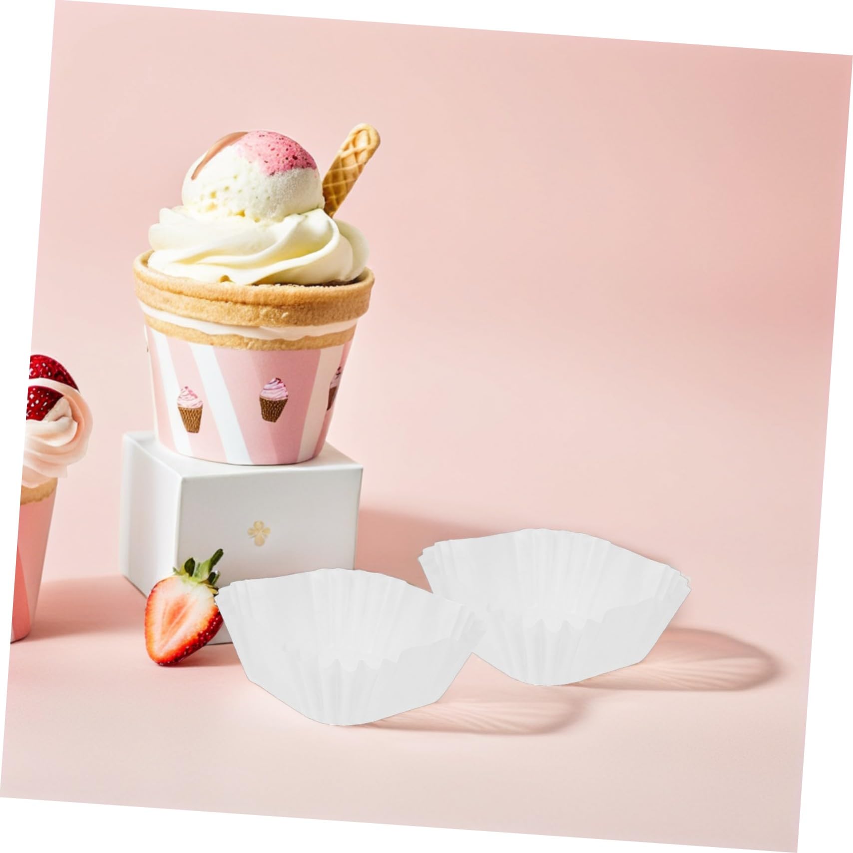 DOITOOL 3000piezas Cápsulas para Cupcakes Cuadradas de Papel de Pasta de Madera, Resistentes al Calor y Antiadherentes, Ideales para Pasteles Caseros y Celebraciones Familiares