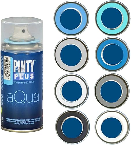 Miniatura 2 de Pintyplus Aqua Spray Paint - Juego de 8 latas de pintura en aerosol a base de agua de 4.2 onzas. Acabado ultra mate. Perfecto para artes y