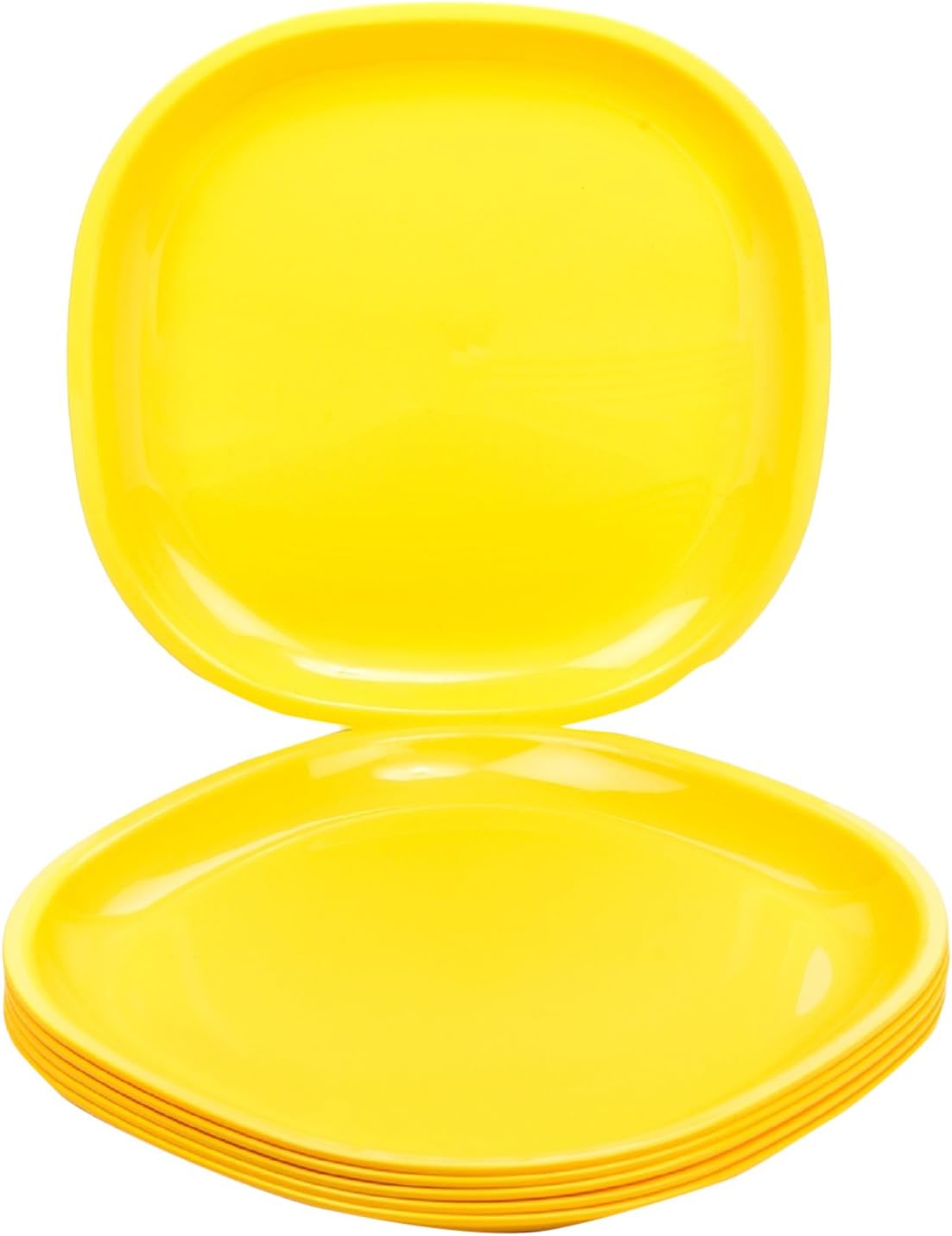 Signoraware Plastic Square Full Plate Set, Lemon Yellow - Set of 6