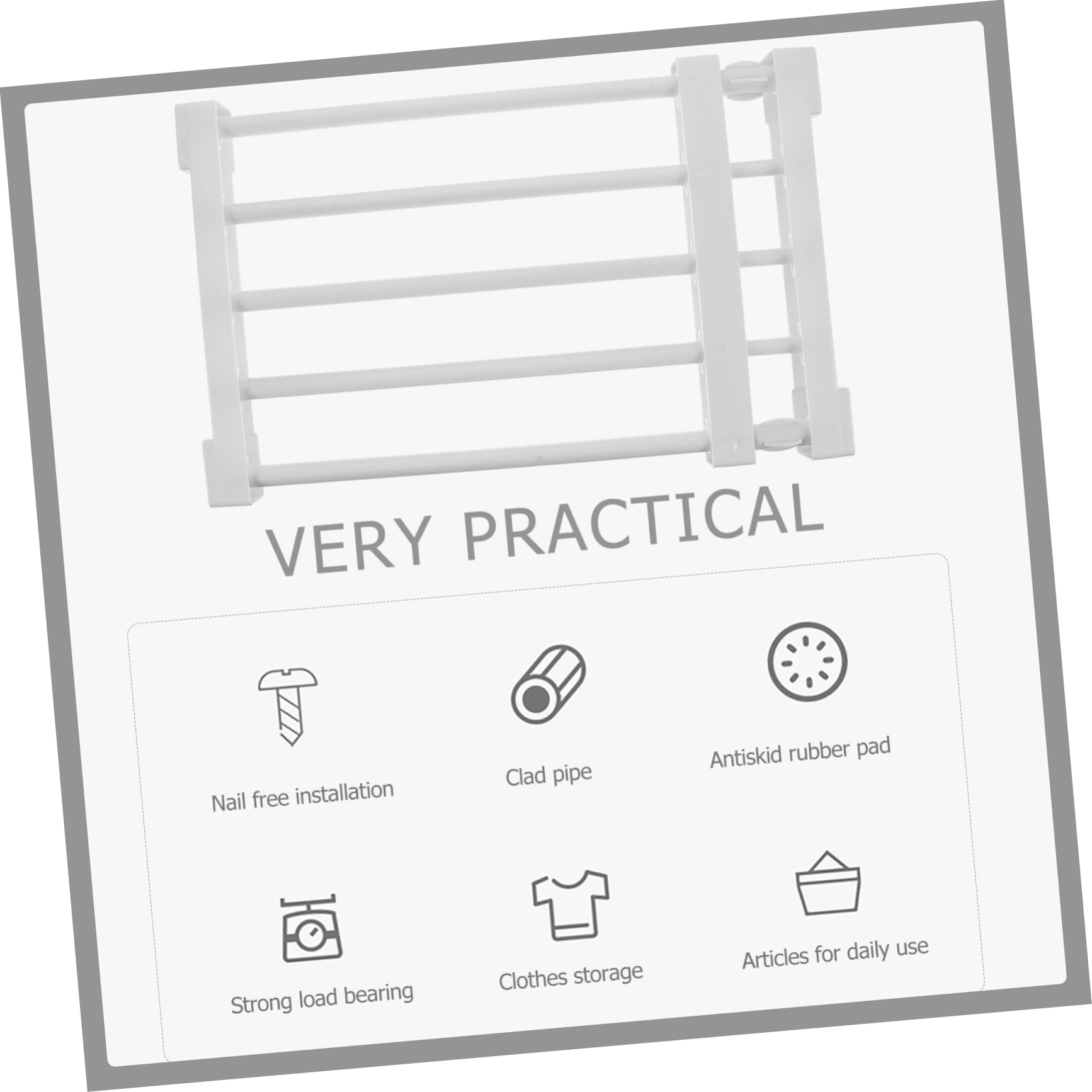 HOMOCONO Adjustable Closet Organizer Shelf Expandable Detachable Storage Rack for Wardrobe Separation Versatile Fits Easy Installation Removal for Efficient Clothing Storage