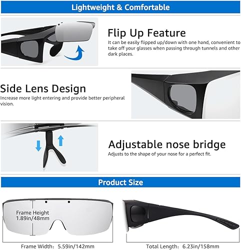 Miniatura 5 de Gafas de sol polarizadas para hombre con lentes espejadas