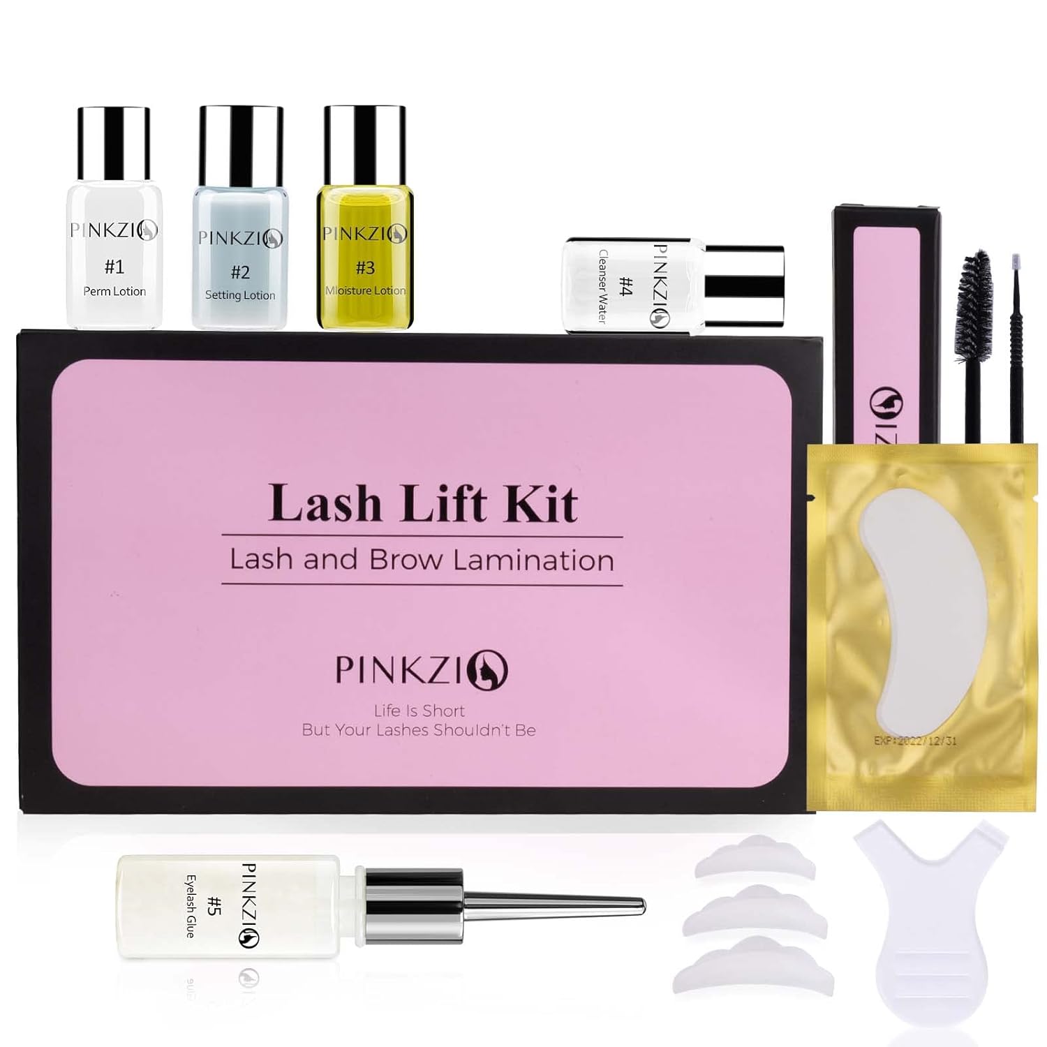 Lash Lift Eyelash Perm Curling Kit Tools – Eyelash Lift Kit with Glue | Semi-Permanent Lash Lifting for Natural Lashes | DIY At-Home or Salon Use | Long-Lasting & Gentle Formula