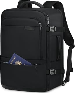 Travel Backpack for Men Women Flight Approved Carry on Backpack 17.3 Inch Laptop Backpack Overnight Business College Weekender Luggage Daypack, Black