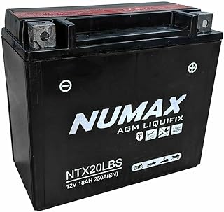 NUMAX NTX20LBS, YTX20L-BS Motorcycle/Motorbike Battery - Sealed & Activated