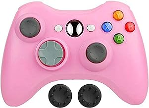 Best Wireless Xbox 360 Controller, Bek Design Remote Gamepad with Non-Slip Joystick Thumb Grips, Adjustable Double Shock Vibration and Live Play for Microsoft Xbox 360 Slim PC Windows 10 8 7 Color (Pink) Review 