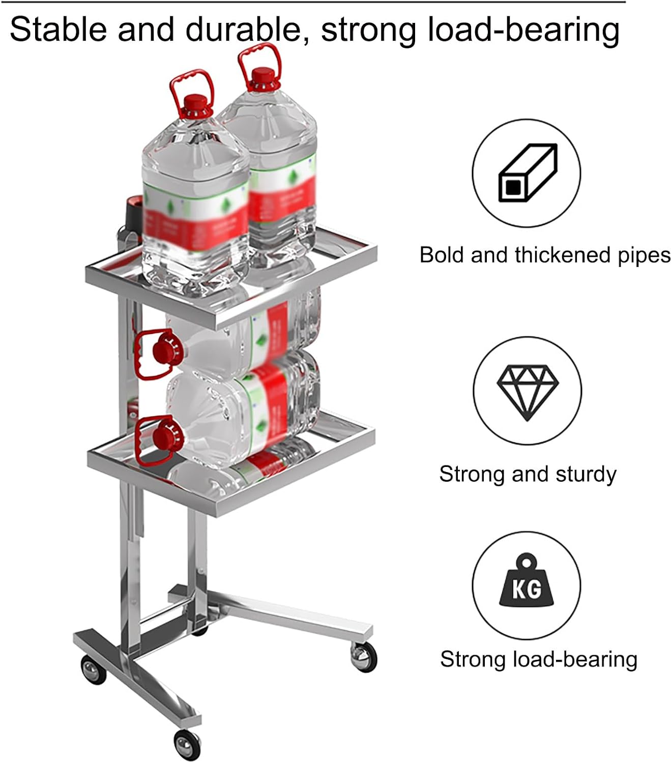 Collapsible Wire Cart, Mobile Clinic Serving Lab Cart, Commercial Grade Metal Cart, 360°Rotation Catering Storage Cart, for Hospitals Clinics Spas Beauty Salons (One Color Silver)