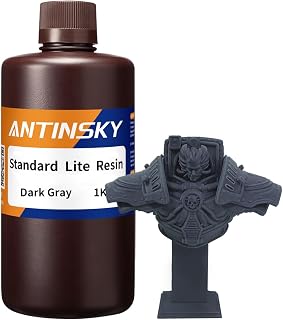 Antinsky Standard Lite 레진 3D 프린터 UV 경화 수지 405nm 광폴리머 LCD/DLP 높은 활동, 고정밀 낮은 수축, 빠른 경화 뛰어난 안정성 낮은 냄새 다크 그레이 1KG