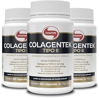 Kit 3 Colagentek Vitafor Tipo II 60 cápsulas 790mg