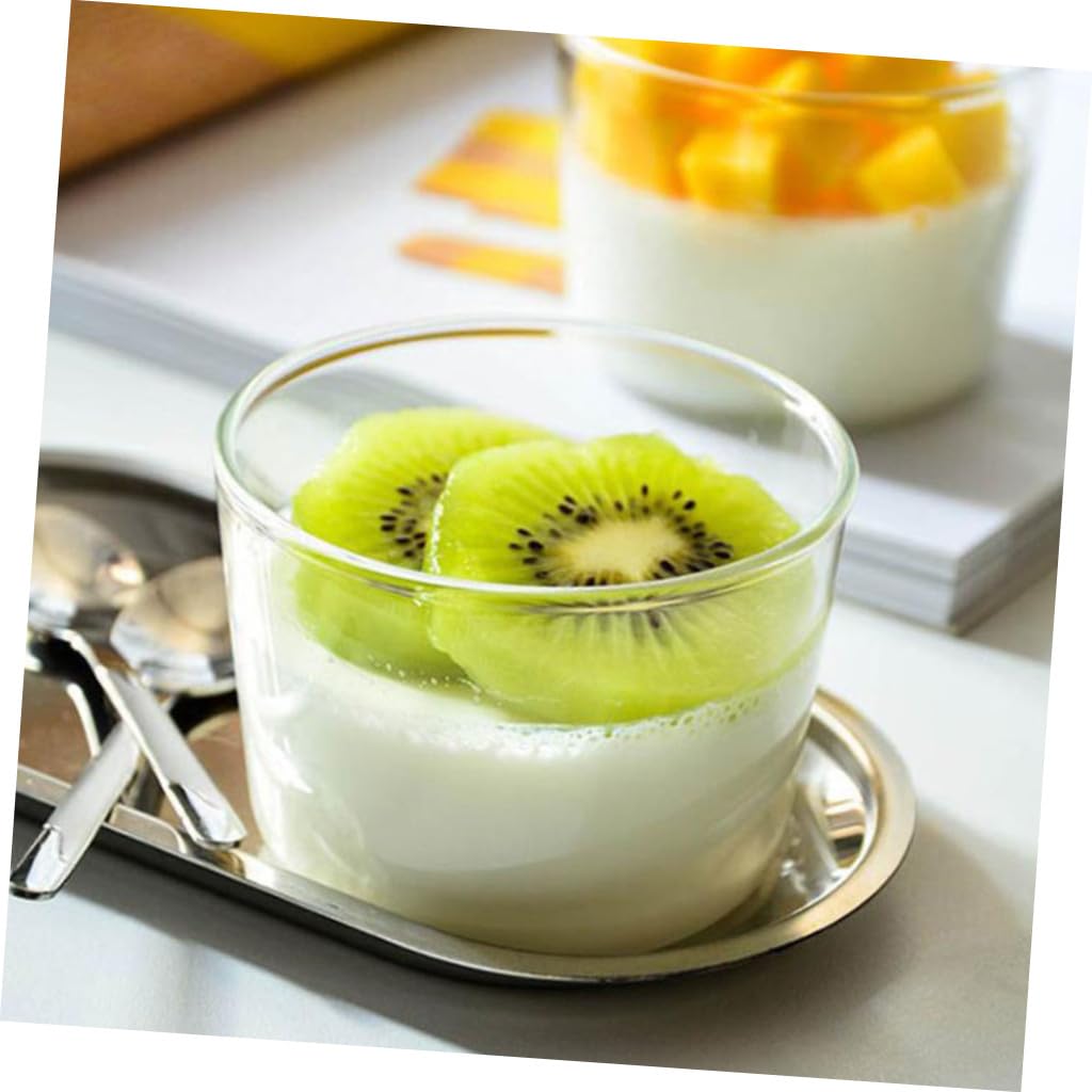 Vasos Redondos de Vidrio de 200ml para Postre, 4 Piezas