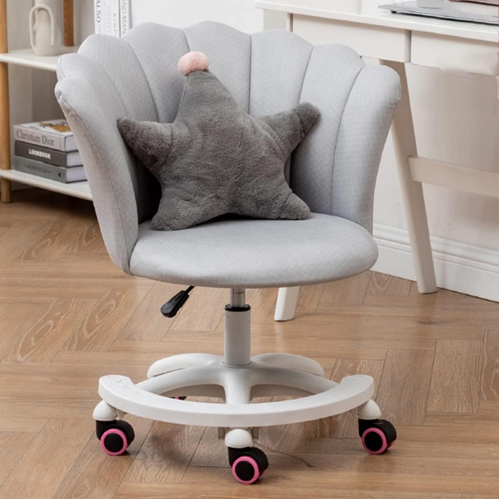 Kids Desk Chair with Wheels Adjustable Task Chair Swivel Vanity Chair Child Computer Chair with Locking Wheel Children Study Chair for Girls Bedroom, Make Up (Color : /Blue A)