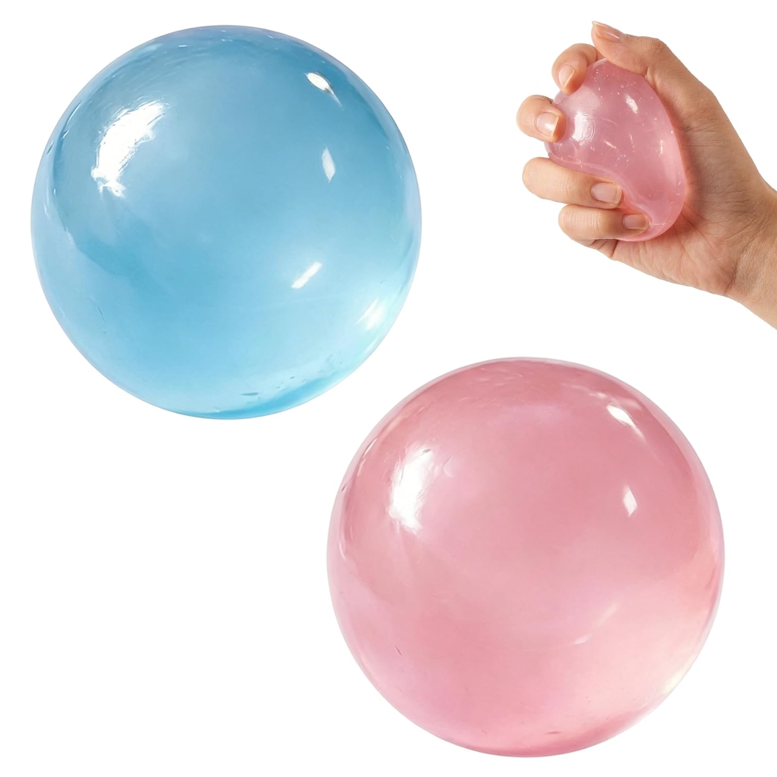 2 PCS Coconut Oil Squishy, Soft Slow Rising Handheld Accessory in Blue & Pink, Comfortable Daily Companion for Office, Home and Travel