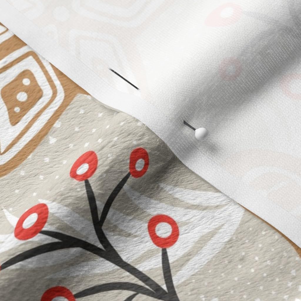 Spoonflower Fabric - Gingerbread Dreams Tan Christmas Holiday Baking Cookies Retro Seasonal Printed on Minky Fabric by The Yard - Sewing Baby Blankets Quilt Backing Plush