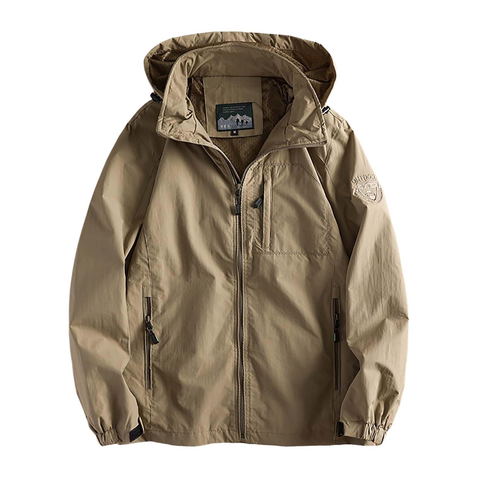 Générique Veste Legere Homme Pardessus Coupe Vent Des Poches Décontractée Trench-Coat, Classique Pardessus Coupe Vent Imperméable Décontracté Jacket Déplacements Quotidiens Aller Au Travai
