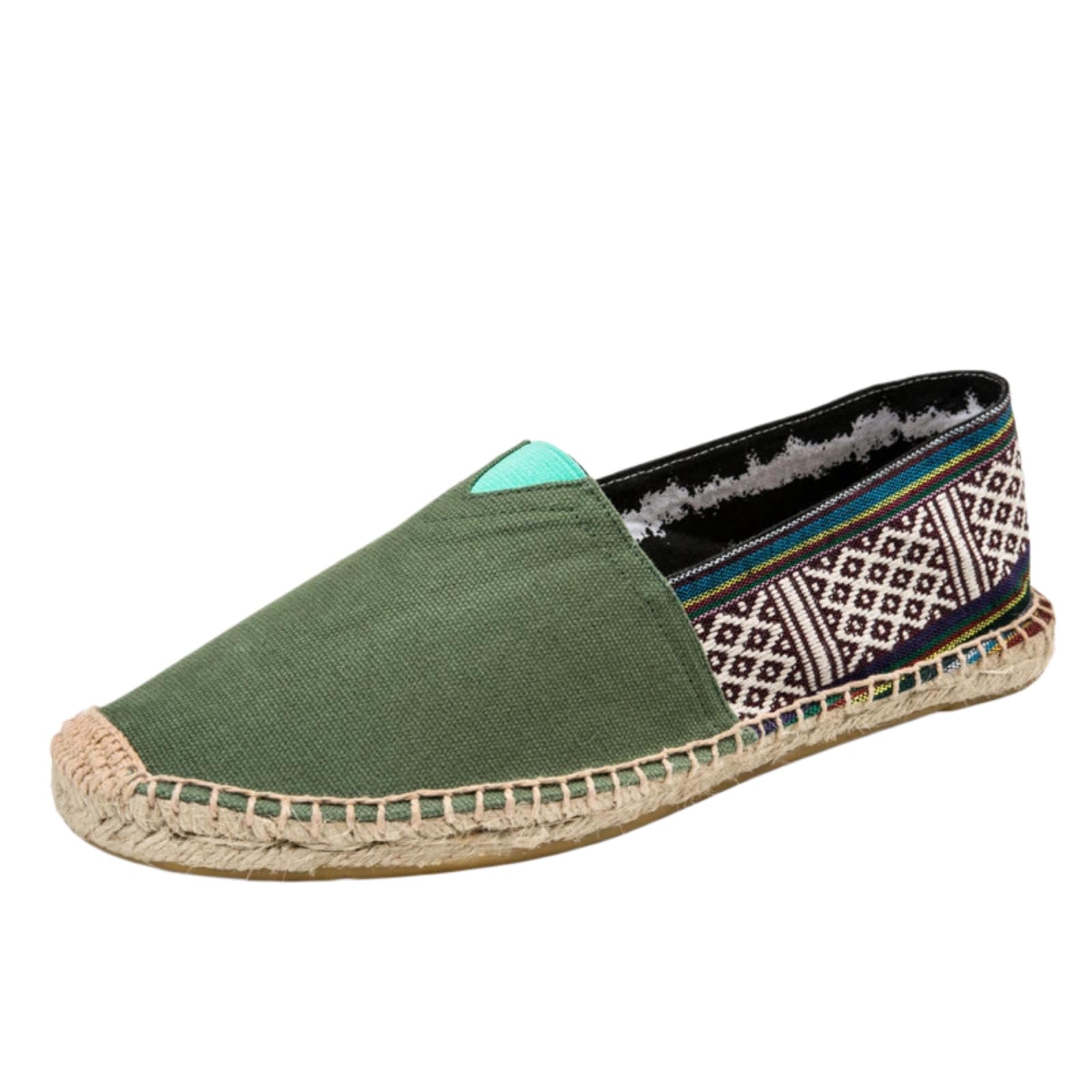 Zapatos Pescador Suela Lino Tela Lona Hombres Mujeres(Verde,39)