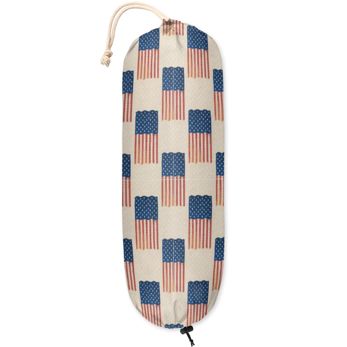 Junly 4th Flag Plastic Bag Holder Grocery Shopping Bags Carrier Dispenser American Flag Plastic Bag Storage Organizer Home Kitchen Pantry Decor