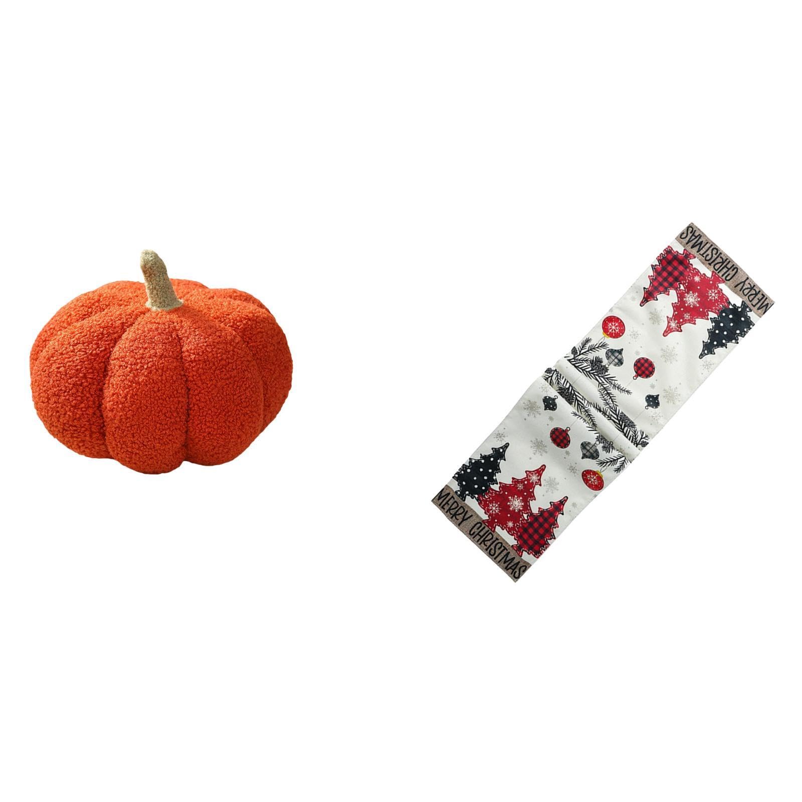 Halloween Pumpkin Pillows Stuffed Plush Sofa Cushion for Bedroom Decor and Table Runner Dresser Scarf Seasonal Winter Reusable Xmas Tree Tablecloth Holiday-image-34