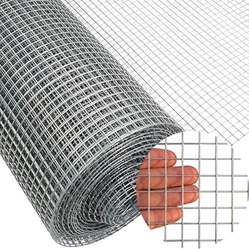 Malla de Alambre soldada de Acero Inoxidable de 1/2' Cuadrada - Resistente a la corrosión y al Calor, fácil de Cortar - Cerca de Alambre para Conejos y gallineros - 1,2 m x 8 m para Proyecto