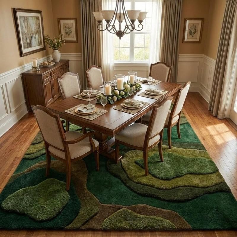 AADIRUGS Hand Tufted Wool Area Rug 8x11 Ft (96x132 Inch) Modern Abstract Premium Carpet for Living Room Bedroom Soft Thick Handmade Luxury Rug