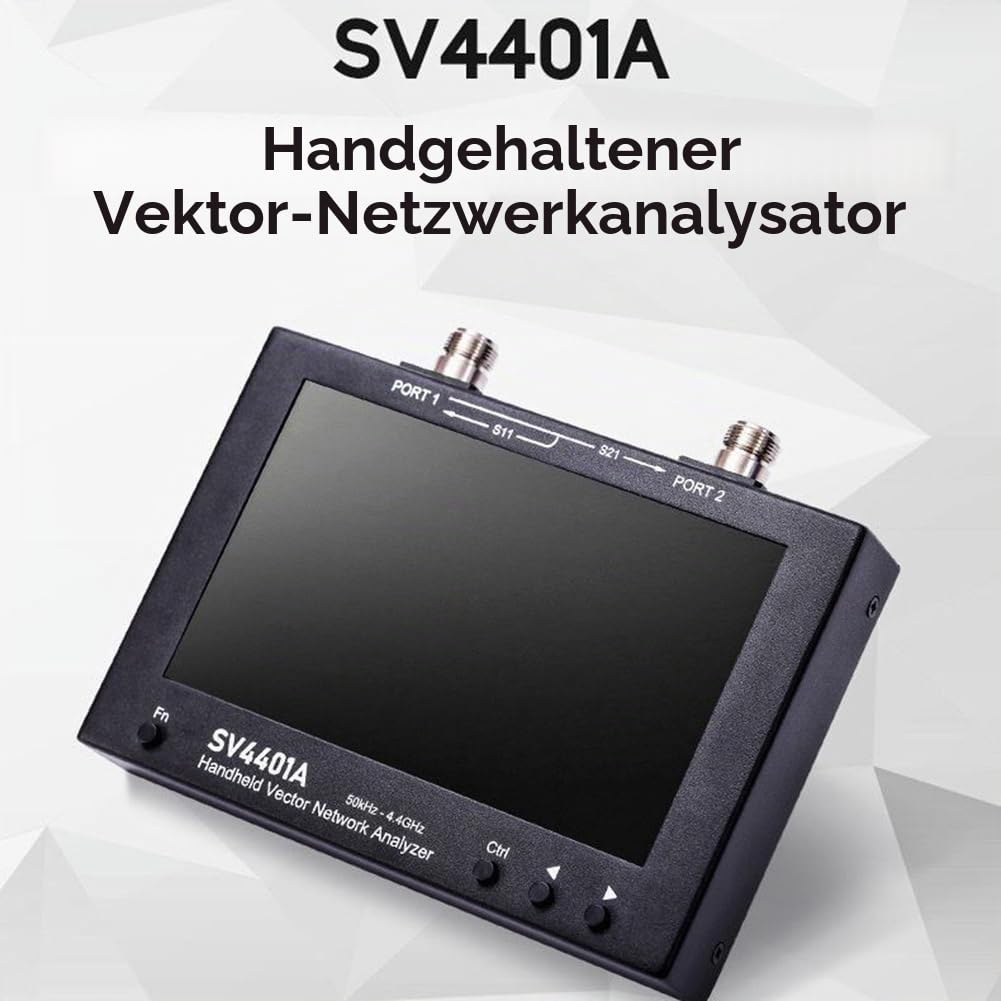 SV4401A Vektornetzwerkanalysator, Antennenanalysator 50 kHz–4,4 GHz, mit 6700-mAh-Akku und 8 GB Speicher, Messung von VHF und UHF-Messungen von S-Parametern, SWR, Phasenwinkel