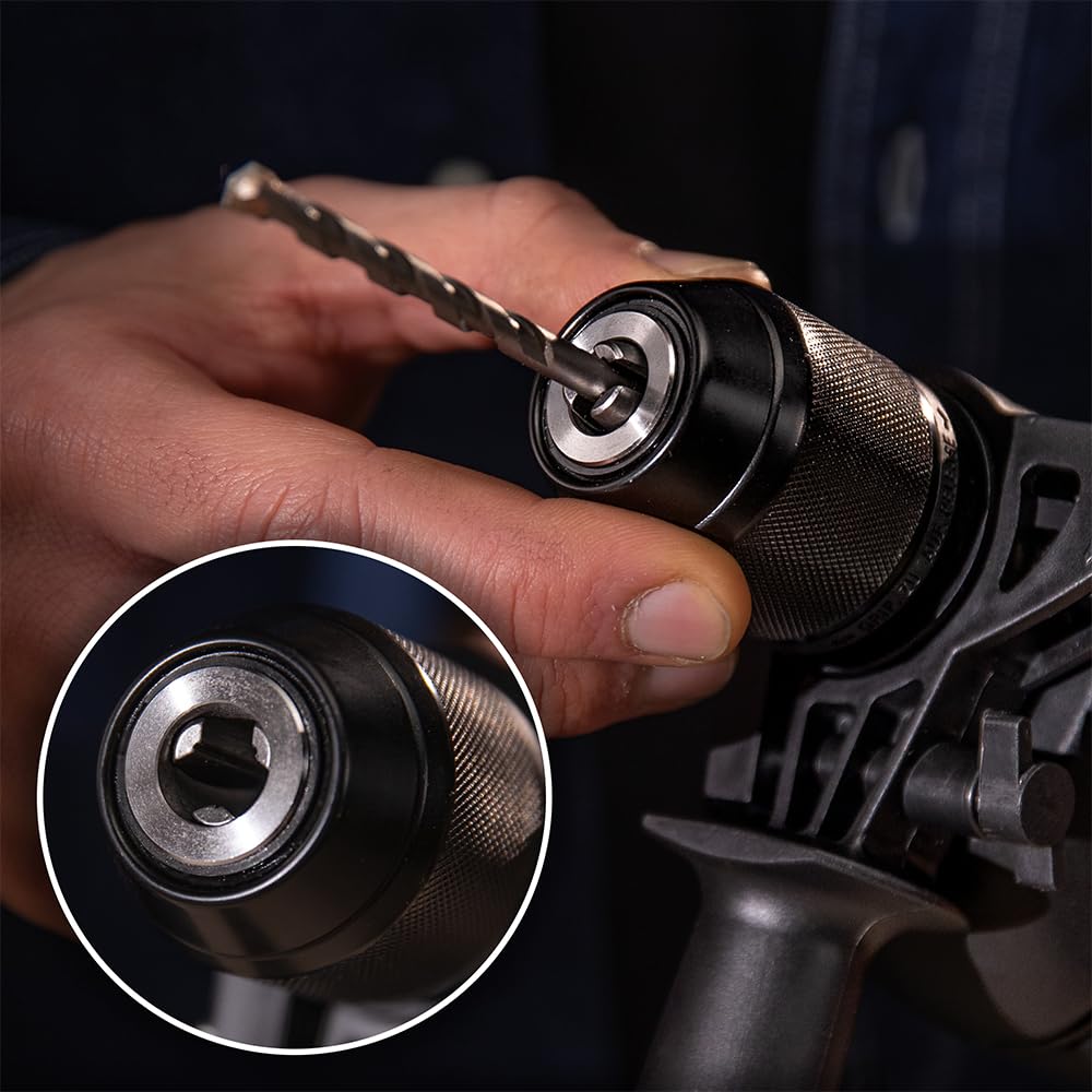 Cecotec PowerDrill 850 EasyAdjust. 850 Wiertarka elektryczna, 850 W, 46000 uderzeń na minutę, 4800 obr/min, bardzo długi przewód 3m, uchwyt wiertarski bezkluczykowy 13mm średnica, W pełni wyposażony